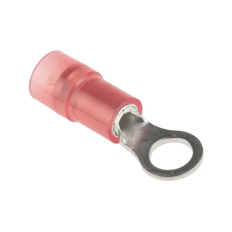 RS PRO Insulated Ring Terminal Nylon Red M4 Stud Size 22 AWG to 16 AWG Wire 0.5-1.5mm² 20.4mm Length 0.75mm 267-3638