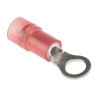 RS PRO Insulated Ring Terminal Nylon Red M4 Stud Size 22 AWG to 16 AWG Wire 0.5-1.5mm² 20.4mm Length 0.75mm 267-3638