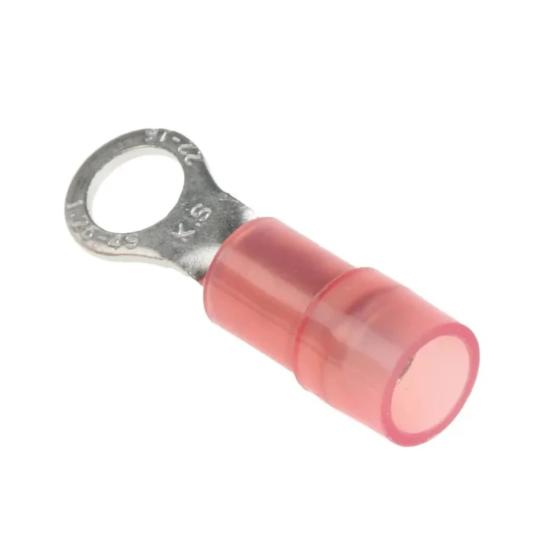 RS PRO Insulated Ring Terminal Nylon Red M4 Stud Size 22 AWG to 16 AWG Wire 0.5-1.5mm² 20.4mm Length 0.75mm 267-3638