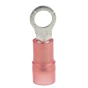 RS PRO Insulated Ring Terminal Nylon Red M4 Stud Size 22 AWG to 16 AWG Wire 0.5-1.5mm² 20.4mm Length 0.75mm 267-3638