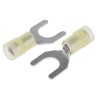 RS PRO Insulated Fork Terminal 12 AWG to 10 AWG Nylon Yellow, M8 Stud Size, 14mm Width, 30.5mm Length 267-3925