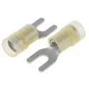 RS PRO Insulated Fork Terminal 12 AWG to 10 AWG Nylon Yellow M4.5 Stud Size 25.5mm Length 1mm Thickness 267-3953