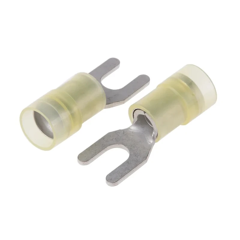 RS PRO Insulated Fork Terminal 12 AWG to 10 AWG Nylon Yellow M4.5 Stud Size 25.5mm Length 1mm Thickness 267-3953