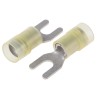 RS PRO Insulated Fork Terminal 12 AWG to 10 AWG Nylon Yellow M4.5 Stud Size 25.5mm Length 1mm Thickness 267-3953