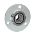 NSK-RHP Self-Lube Bearing Flange Unit, Taper Bore 20 mm ID, Zinc Plated Steel Housing, 7000 rpm, SLFE20
