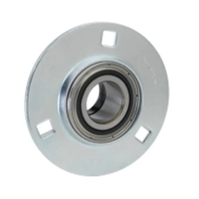 NSK-RHP Self-Lube Bearing Flange Unit, Taper Bore 20 mm ID, Zinc Plated Steel Housing, 7000 rpm, SLFE20