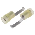RS PRO Hooked Insulated Crimp Blade Terminal 17.2 mm Blade Length, 12 AWG to 10 AWG, Yellow 267-4085
