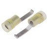 RS PRO Hooked Insulated Crimp Blade Terminal 17.2 mm Blade Length, 12 AWG to 10 AWG, Yellow 267-4085