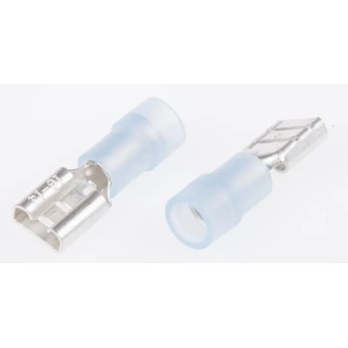 RS PRO Blue Insulated Female Spade Connector Crimp 6.35 x 0.8 mm Tab Size 16 AWG to 14 AWG 267-4142