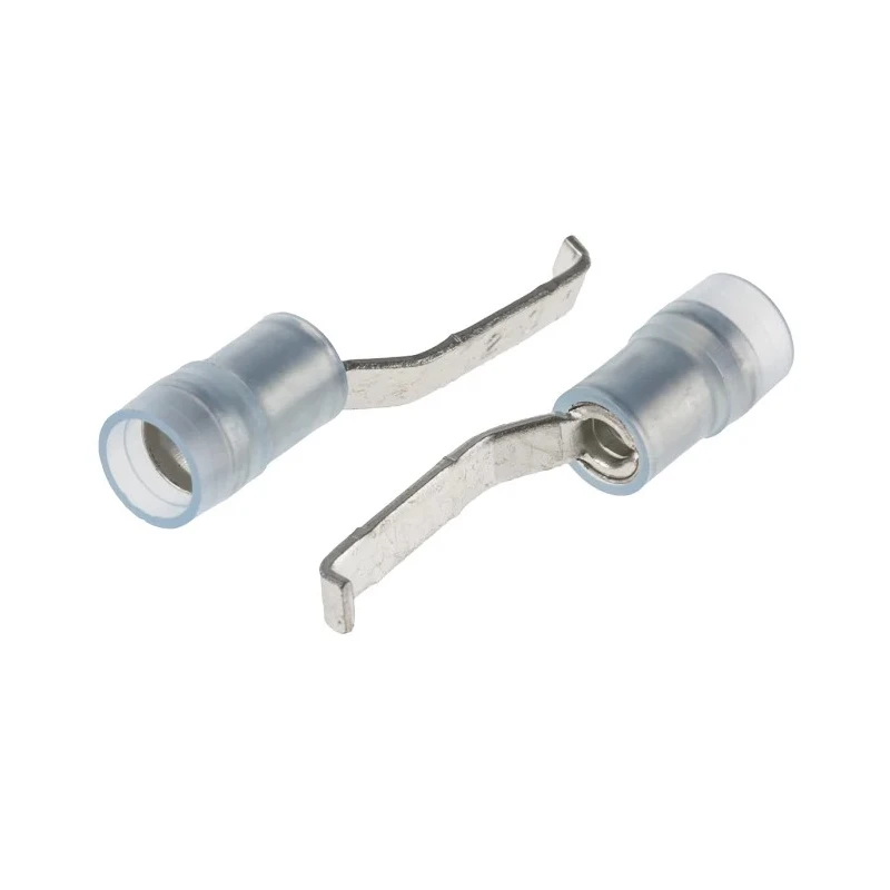 RS PRO Hooked Insulated Crimp Blade Terminal 17.4 mm Blade Length, 16 AWG to 14 AWG, Blue 267-4079
