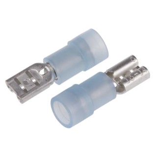 RS PRO Blue Insulated Female Spade Connector Crimp 4.75 x 0.5 mm Tab Size 16 AWG to 14 AWG 267-4237
