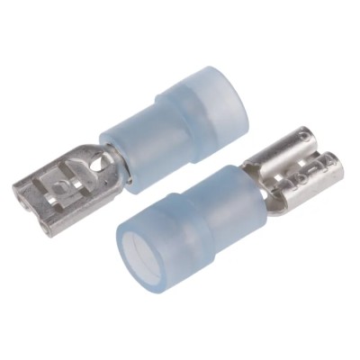 RS PRO Blue Insulated Female Spade Connector Crimp 4.75 x 0.5 mm Tab Size 16 AWG to 14 AWG 267-4237