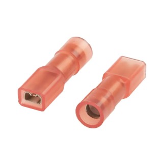 RS PRO Red Insulated Female Spade Connector, Crimp, 2.8 x 0.8 mm Tab Size 22 AWG to 16 AWG 267-4265