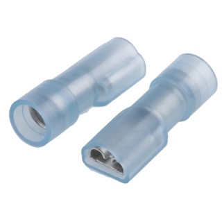 RS PRO Blue Insulated Female Spade Connector, Crimp Termination, 4.75 x 0.5 mm Tab Size, 16 AWG to 14 AWG 267-4300