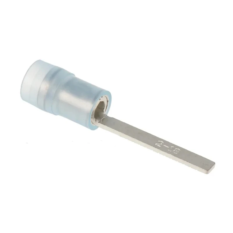 RS PRO Insulated Crimp Blade Terminal 18 mm Blade Length, 16 AWG to 14 AWG, Blue 267-4502