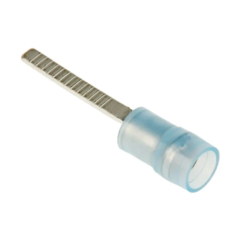 RS PRO Insulated Crimp Blade Terminal 18 mm Blade Length, 16 AWG to 14 AWG, Blue 267-4502