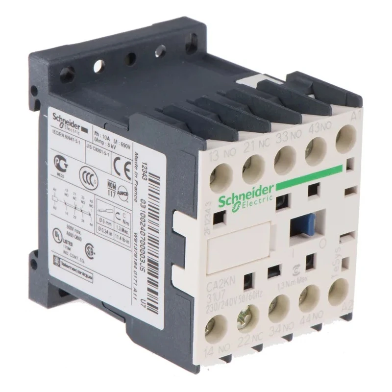 Schneider Electric TeSyS CA Electromagnetic Contactor 230V AC Coil, 4-Pole, 10A 240V, 3 NO/1 NC, 690V AC CA2KN31U7