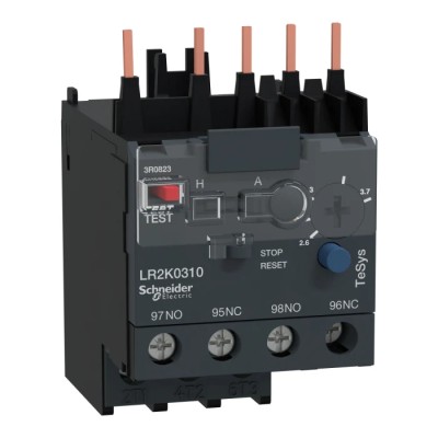 Schneider Electric TeSyS LR Thermal Overload Relay 1 NO/1 NC, 2.6A to 3.7A FLC Motor Rating, 3.7A Relay Contact LR2K0310