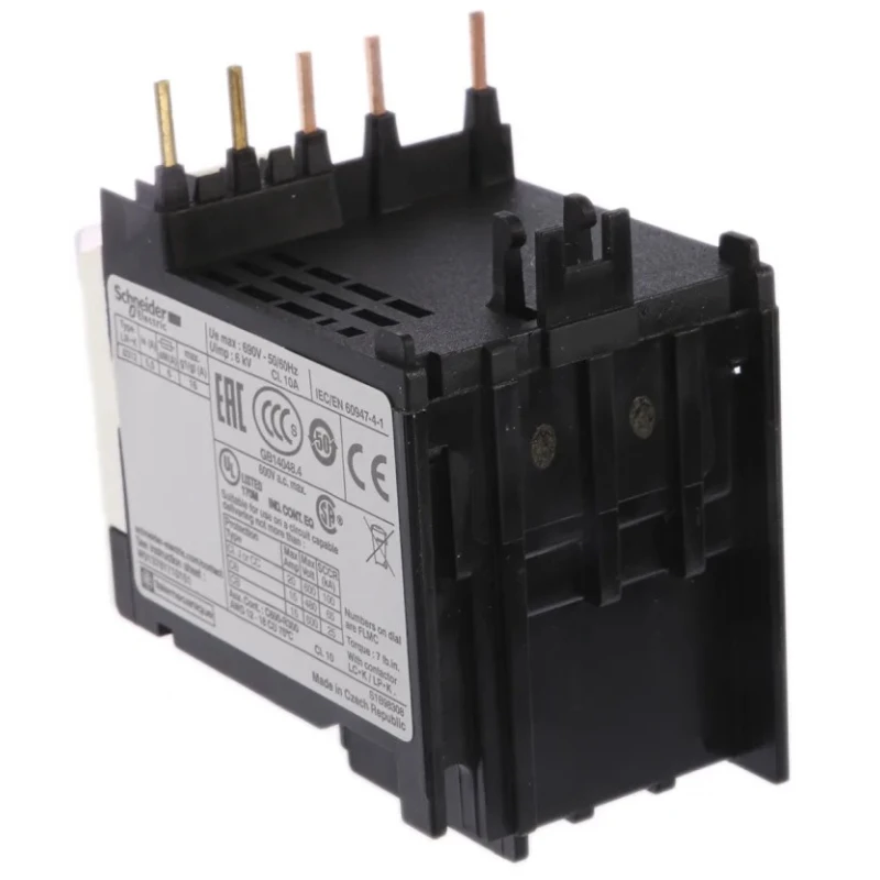 Schneider Electric TeSys Thermal Overload Relay 1 NO/1 NC 3.7A 5.5A F.L.C 5.5A Contact Rating 100W 250V DC LR2K0312