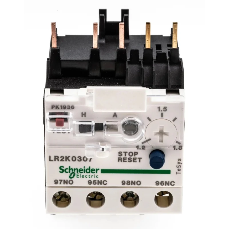 Schneider Electric TeSyS LR Thermal Overload Relay 1 NO/1 NC, 1.2-1.8A Adjustable Current, 100W Power Rating, 250 V LR2K0307