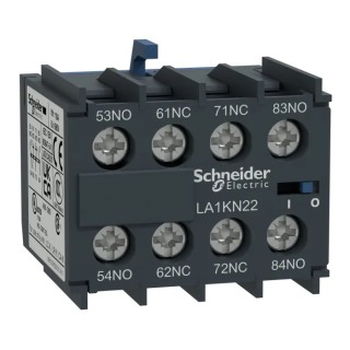 Schneider Electric Auxiliary Contact, 4 Contact, 4 NO, TeSyS CA Series, Front Mount, 10 A, 600V AC, LA1KN40