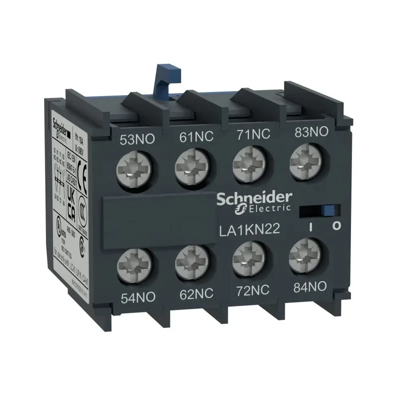 Schneider Electric Auxiliary Contact, 4 Contact, 4 NO, TeSyS CA Series, Front Mount, 10 A, 600V AC, LA1KN40