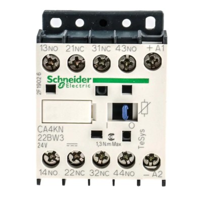 Schneider Electric TeSyS CA Control Relay Contactor, 24V Coil Voltage, 10A Contact Current, 2 NO/2 NC, 690V AC CA4KN22BW3