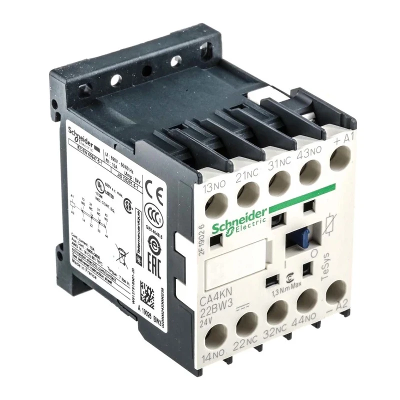 Schneider Electric TeSyS CA Control Relay Contactor, 24V Coil Voltage, 10A Contact Current, 2 NO/2 NC, 690V AC CA4KN22BW3