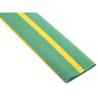 RS PRO Halogen Free Heat Shrink Tubing Yellow Green 38.1 mm Diameter 1.2 m Length 2:1 Ratio 268-5057