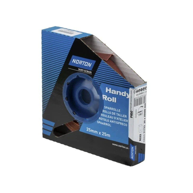 Norton Abrasive Paper Cloth Roll Aluminium Oxide P400 Grit Very Fine Grade 25m x 25mm 63642531793