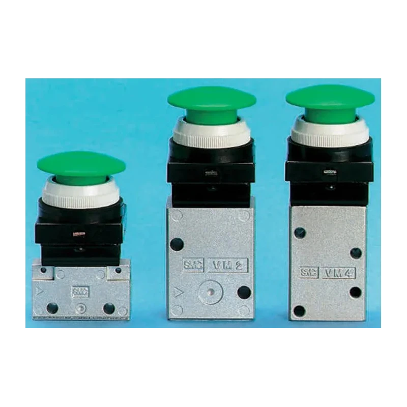 SMC Push Button Pneumatic Manual Control Valve VM400 Series Rc 1/8, 3/2 Valve Function, Aluminium Alloy Body VM430-01-30G