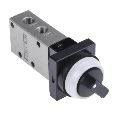 SMC Pneumatic Manual Control Valve Twist Selector 1 MPa Maximum Operating Pressure 338.77 NL/min Maximum Flow VM430-01-34B