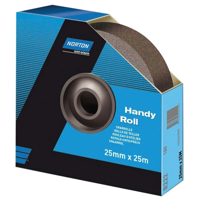 Norton Aluminium Oxide Abrasive Paper Roll 25m Length 50mm Width P40 Grit Coarse Grade 63642531829