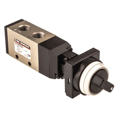 SMC Twist Selector Pneumatic Manual Control Valve VFM300 Series Rc 1/4 Thread 5 Ports 5/2 Function Aluminium VFM350-02-34B