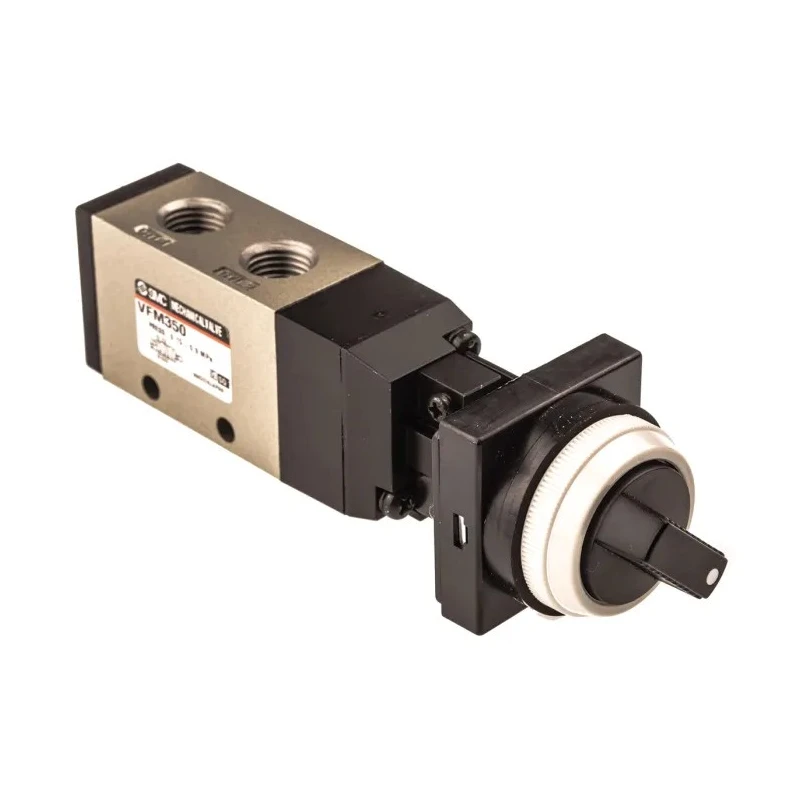 SMC Twist Selector Pneumatic Manual Control Valve VFM300 Series Rc 1/4 Thread 5 Ports 5/2 Function Aluminium VFM350-02-34B