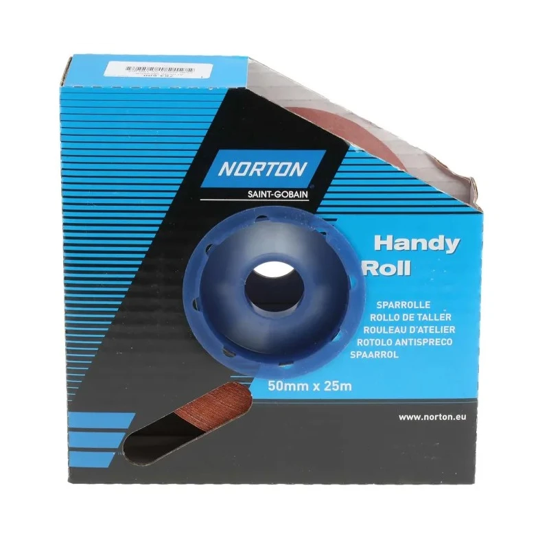 Norton Abrasive Paper Cloth Roll Aluminium Oxide P180 Grit Very Fine Grade 25m x 50mm 63642531807