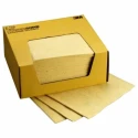 3M Spill Absorbent Sheet for Chemical Use, 68.1 L Absorbent Capacity, Yellow, 330.2mm x 279.4mm, Pack of 50 Sheets P110