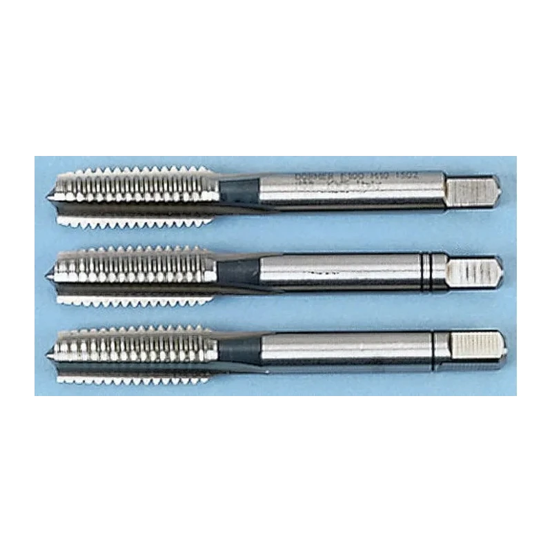 Dormer Metric Standard Hand Tap Set M7 Thread Size, Straight Flute, HSS Material, 3 Piece Set E100M7NO8