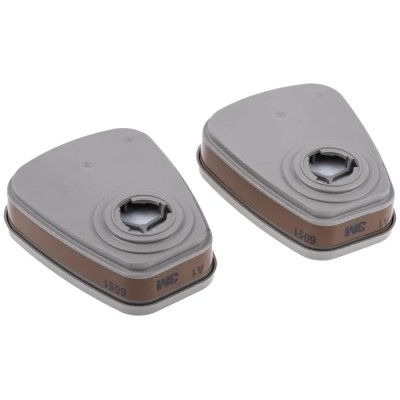 3M Gas Filter for Use with 3M 6000 Series Respirator Bayonet Connection Grey EN 14387:2004 6051