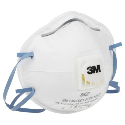 3M Disposable FFP2 Face Mask 8000 Series, 10 Per Pack, Adjustable Nose Clip, White FFP2
