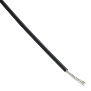 Alpha Wire Hook Up Wire PVC Series Black, 24 AWG, 7x0.20 mm Strands, 1.42 mm Diameter, 30 m Length, 300V, Flame 7130 BK005