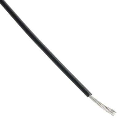 Alpha Wire Hook Up Wire PVC Series Black, 24 AWG, 7x0.20 mm Strands, 1.42 mm Diameter, 30 m Length, 300V, Flame 7130 BK005