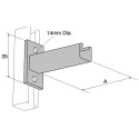 Unistrut Steel Hot Dip Galvanised Cantilever Arm 300 mm Length 135 mm Base Height 45 mm Base Width P 2663 300