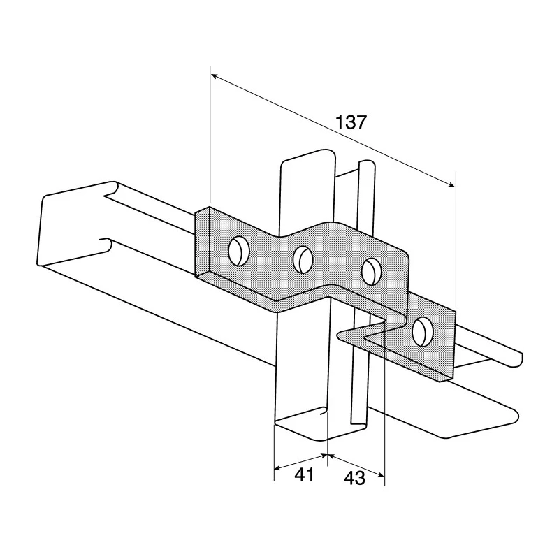 Unistrut Stainless Steel U Shape Bracket 41 x 41 mm P 1047 SS