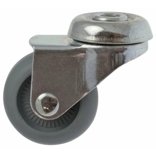 Guitel Hervieu Swivel Castor with 30 kg Load Capacity, 42 mm Rubber Wheel, Pressed Steel Frame 311507