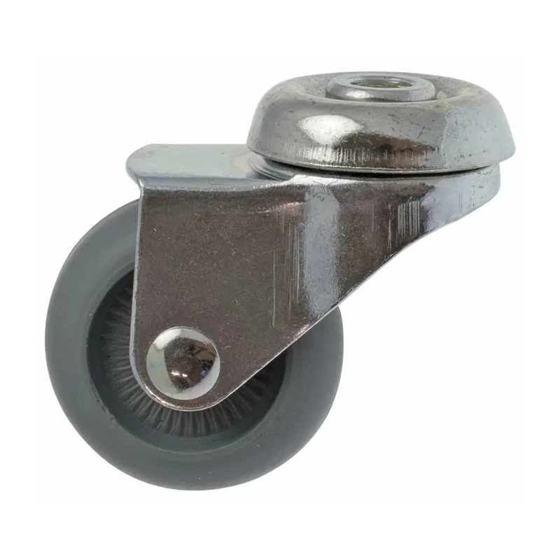 Guitel Hervieu Swivel Castor with 30 kg Load Capacity, 42 mm Rubber Wheel, Pressed Steel Frame 311507