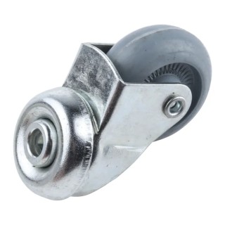 Guitel Hervieu Swivel Castor, 20 kg Load Capacity, 32 mm Rubber Wheel, Pressed Steel Frame, Bright Zinc Plated Finish 311407
