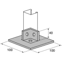 Unistrut Steel Base Plate 41mm Width 100mm Length Hot-Dip Galvanised P 2072 S1