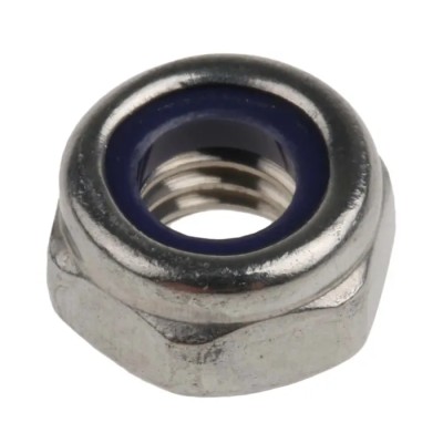 RS PRO Plain Stainless Steel Nylon Insert Locknut M6, 10mm Width, 6mm Height, DIN 985 767-832