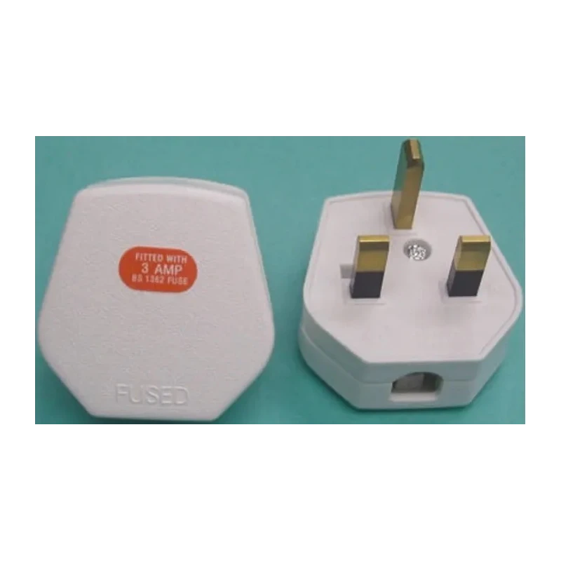 RS PRO 13A 250V UK Mains Plug White Thermoplastic Cable Clamp 269-8722